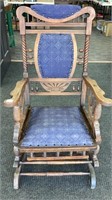 Antique Platform Rocking Chair, oak frame, loose