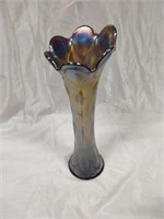 Carnival glass vase some white paint spatter