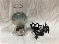 Decorative oil lantern and cast iron wall oil lamp