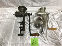 Two Vintage Universal Food/Meat Choppers
