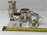 4 Pieces of Mercury Glass