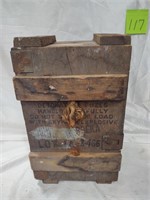 Dated 1954 Military wood Detonating Fuses box,