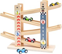 NEW $34 Wooden Car Ramp Track Toy