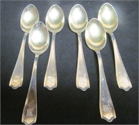 Alvin Sterling Spoons, 6 pieces