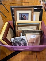Tote of Pictures & Picture Frames