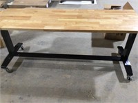 Husky work table w/ adjustable height on wheels
