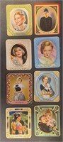 MOVIE STARS: 8 x Antique Tobacco Cards (1936)