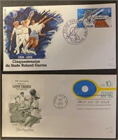 TENNIS: 2 x Vintage FIRST DAY COVERS, Insert