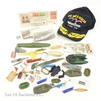 Navy Hat Postcard Stamp and Toy Collection