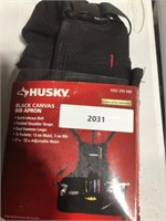 Husky black canvas bib apron