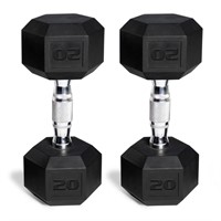 CAP Barbell  20lb Coated Rubber Hex Dumbbell  Pair