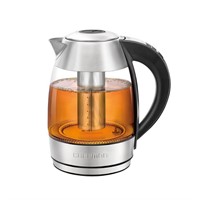 Chefman 1.8L Glass Electric Kettle - Silver- AS IS