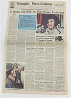 VTG Memphis Elvis Presley Death Newspaper