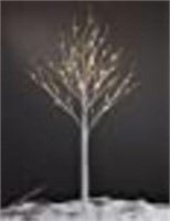 LIGHTSHARE 6FT Birch Tree, 72 LED Lights, Warm Whi