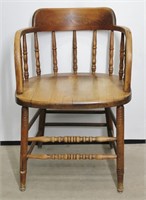 Antique Oak Captains Chair