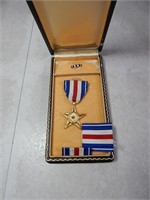 Vintage Silver Star Medal & Box Named Recipient