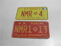 Two 1970's NM Ranger License Plates