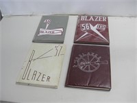Four 1956-59 Blazer Yearbooks