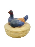 Antique Ceramic Hen on Nest