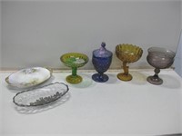Vtg Glass Dishes Pictured Tallest 7"
