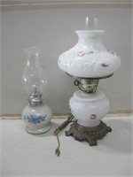 Vtg Oil & Electrified Lamps Tallest 19" See Info