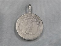 1889 Silver Ecuador Coin In Pendant See Info