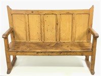 Antique Mixed Wood Hand Made Bench
