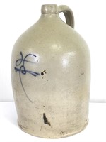Antique Beehive Cobalt Decorated Stoneware Jug
