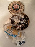 Vintage button lot in tin