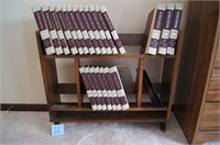 Wood Rack w/1983 World Book Encyclopedias