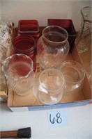 Red and Clear Vases Lot