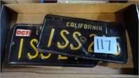 (2) California License Plates