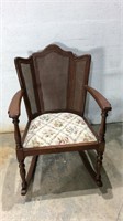 Vintage Caned Rocking Chair U8A