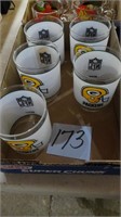Green Bay Packer Frosted Glasses Lot