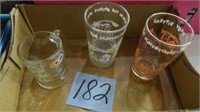 Flintstone Glasses /A&W Mini Mug Lot