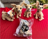 L - LOT OF 5 VINTAGE TACO BELL DOGS (C90)