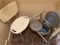 Mint condition portable toilet and shower chairs