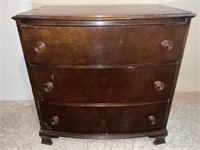 Vintage wooden 3 drawer dresser