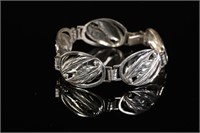 DANECRAFT Sterling Silver Leaf Link Bracelet