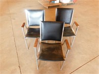 3 Black Stacking Chairs