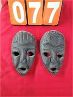 African carved masks "HAVE BEEN FED"