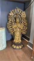 Large Heavy Brass/ Metal Buddha Statue 39" High X