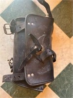 Leather motorcycle side bag