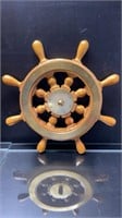 Brass & Wood Ship Wheel 15" Diameter