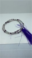 Clear Quartz Mala Beads Necklace With Tassels