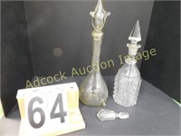 2 Decanters W/ Stoppers - Glass Stopper