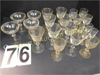 Assorted Clear Stemware Glasses