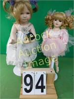 2 Porcelain Dolls 17"- 20"