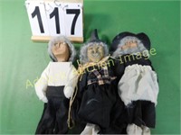 3 Wooden Dolls