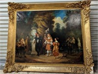 1800s  French Painting Gathering in the Park